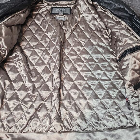 Vtg Wilson Leather Mens Size L Thinsulate lined biker Bomber Jacket Y2K - Picture 8 of 12